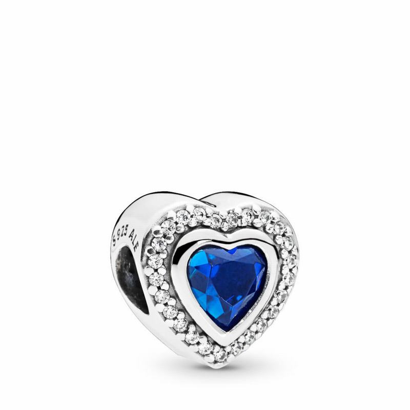 Pandora Sparkling Love Charm - Sterling Silver/Blue/Mixed Stones/Cubic Zirconia - Canada | AK9532BI